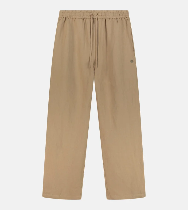 F5 Men's Linen Wide-Leg Pants - Light Brown